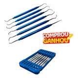 Kit Periodontia Curetas Gracey 6 Instrumentais Odontológicos