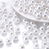 Kit Perola Abs Inteira C furo 6mm 8mm 10mm 3000 Perolas