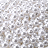 Kit Perola Abs Inteira C furo 6mm 8mm 10mm Perolas Branca