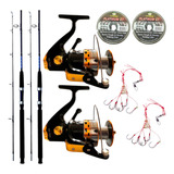 Kit Pesca 100 Lbs Molinetes 7000 15 Rol Varas Ottoni 1 80