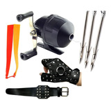 Kit Pesca Atiradeira Estilingue Spincast 3 Carretilha Luva