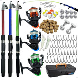 Kit Pesca Barato Completo 3 Varas 3 Molinetes E Acessórios