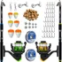 Kit Pesca C/ 2 Varas Telescópicas E 2 Molinetes+ Acessórios