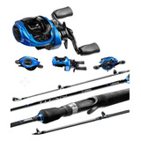 Kit Pesca Carretilha Titan Pro Vara 17lb Marine Esq E Dir