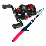 Kit Pesca Carretilha Vara Carbono Telescópica 1 50 Metros