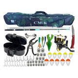 Kit Pesca Completo Profissional Bolsa Vara E Anzol Full