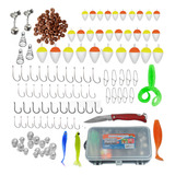 Kit Pesca Esportiva Estojo Anzol Isca Chumbada Canivete Boia
