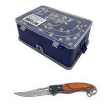 Kit Pesca Esportiva Estojo Girador Anzol E Canivete Fishing