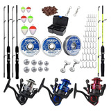 Kit Pesca Molinete 3 Rolamento Vara 1 20m Maleta Acessórios