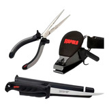 Kit Pesca Rapala Alicate Faca corta Linhas Rtc 6p136c