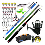 Kit Pesca Vara De Mão Telescópica Molinete Isca Promoção
