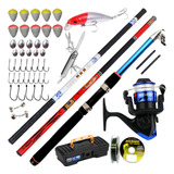 Kit Pesca Vara De Mão Telescópica Molinete Material Promoção