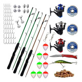 Kit Pescaria Completa 3 Vara 3 Molinete Itens