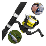 Kit Pescaria Iniciantes Vara De Pesca 1 50m Molinete C Linha Pronto Para Pescar Cor Dourado Fazzus Fishing