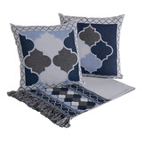 Kit Peseira Cama Casal E Queen 5 Pçs Jacquard Estampado