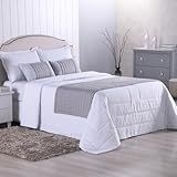 Kit Peseira Copacabana 5 Peças King 100 Poliéster Percal 300 Fios Acompanha Almofadas Cheias Cinza King