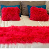 Kit Peseira Pelo Alto Cama Casal 2 Almofadas 1 60m X 50cm