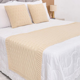 Kit Peseira Tricot Cama Queen Efeito 3d 2 Capas Almofadas