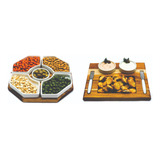 Kit Petisqueira Madeira Luxo Conjunto Pate
