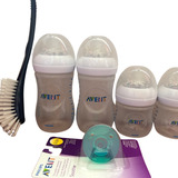 Kit Philips Avent 6 Peças Mamadeiras Chupeta Escova Limpeza