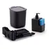 Kit Pia Compacto Escorredor 4 Pratos Dispenser Lixeira 2 5l Cor Preto