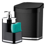 Kit Pia Cozinha Dispenser Detergente Liquido E Lixeira 2 5l
