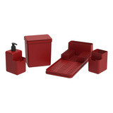 Kit Pia Cozinha Single Vermelho 4 Peças Coza 99311 1465