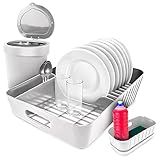 Kit Pia Escorredor Louça De Pratos Kit Porta Detergente E Lixo Lixeira Para Cozinha Organiza Tudo Utilidade Doméstica BRANCO