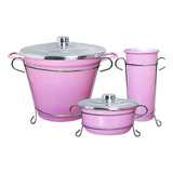 Kit Pia Lixeira Porta Detergente Sabão Esponja Colorido Cor Rosa Porta Sabão Neutro Kit Pia