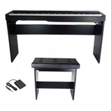 Kit Piano Digital P145 88 Teclas Yamaha Estante Banco