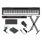 Kit Piano Digital Yamaha P 143 Suporte Pedal Fonte 88 Teclas