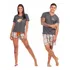 Kit Pijama Casal Curto Verão Feminino Masculino Combo Dormir