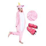 Kit Pijama Com Pantufa Kigurumi Fantasia Pelinho Original