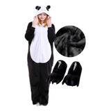 Kit Pijama Com Pantufa Kigurumi Fantasia Pelinho Original