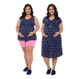 Kit Pijama Gestante Plus Size Short Doll+camisola 528-2016