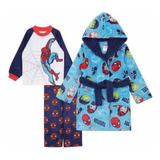 Kit Pijama Infantil Com Roupão Marvel