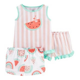 Kit Pijama Infantil Verão 3 Pçs Importado Melancia Importado