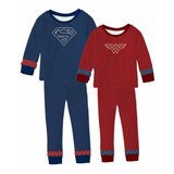 Kit Pijamas Casal Dia D namorados Mulher Maravilha Super Man