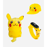 Kit Pikachu Pelucia relogio