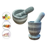 Kit Pilão Alto Pilão Almofariz De Pedra Sabão Grandes