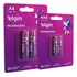 Kit Pilhas 02 Aa 2700mah + 02 Aaa 1000mah Recarregável Elgin
