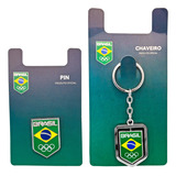 Kit Pin Chaveiro Bandeira Do Brasil