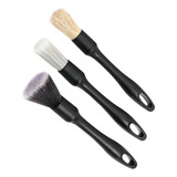 Kit Pincéis Para Detalhamento Automotivo Jex 3 Pincéis Com Cerdas Diferenciadas Limpeza De Interior Exterior Estetica Altomotiv Saídas De Ar Design Ergonômico Alta Performance Lava Car