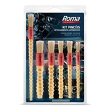 Kit Pincel De Cerda Branca Roma 635 Detalhamento Automotivo
