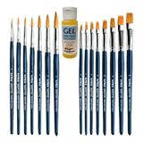 Kit Pincel Giotto Aquarela Guache Acrilica Oleo Cerda Taklon
