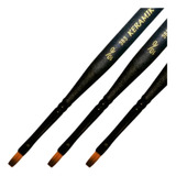 Kit Pincel Keramik Mini Brush 383 10 0 Chato 3 Unidades