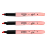 Kit Pincel Marca Texto Tons Pastel Colorido Escola Brw C 3un