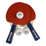 Kit Ping Pong 2 Estrelas 2 Raquetes 3 Bolinhas Tênis Mesa