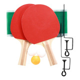 Kit Ping Pong 2 Raquete 3 Bolinhas E Rede Tênis De Mesa
