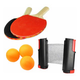 Kit Ping Pong +3 Bolinhas Rede Retrátil Raquete Profissional